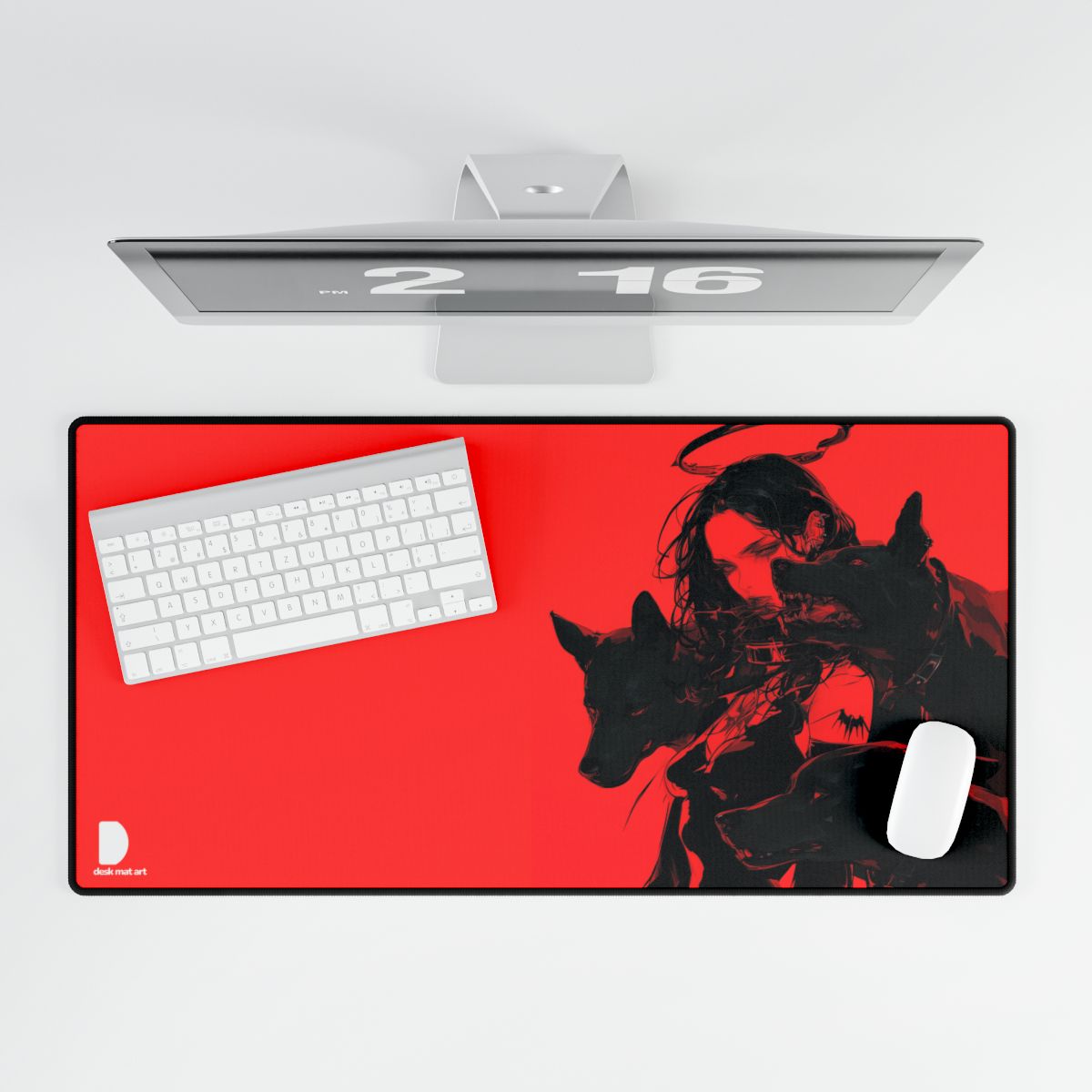 Black Dogs Large Desk Mat & Mousepad | 800x400mm