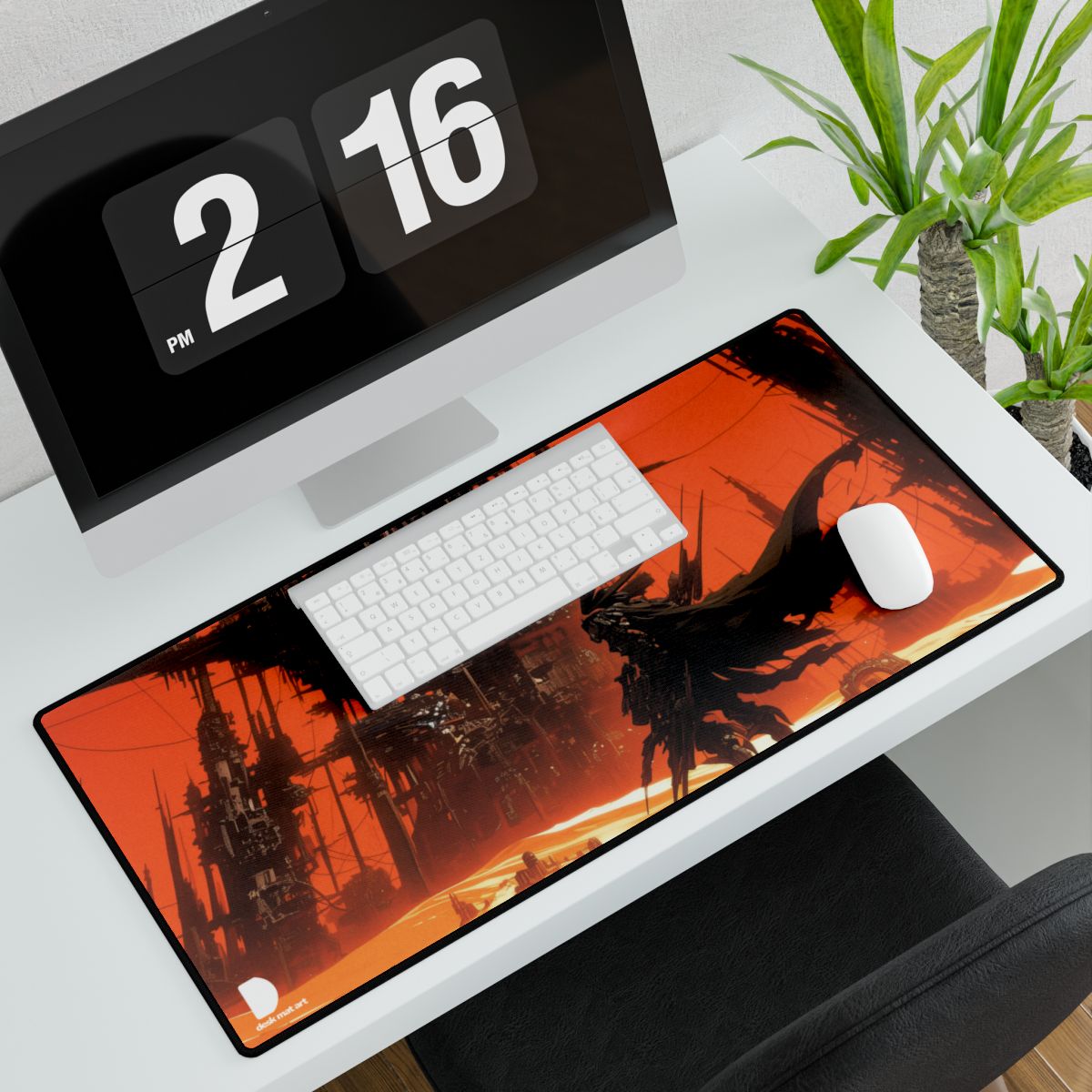 Retro Space Desert Large Desk Mat & Mousepad | 800x400mm
