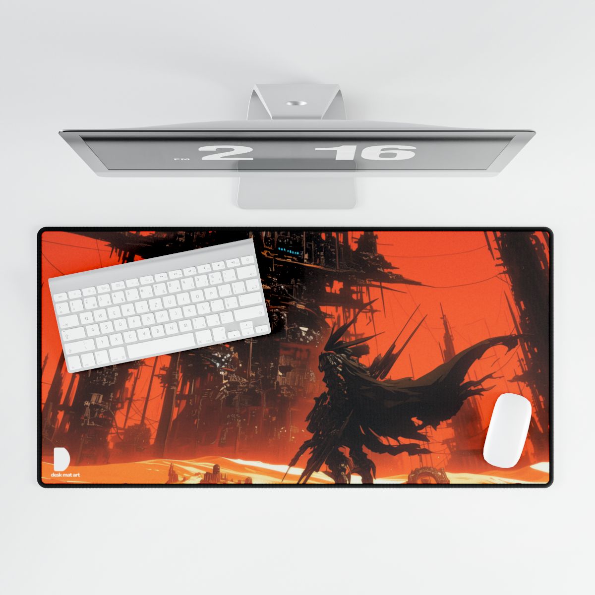 Retro Space Desert Large Desk Mat & Mousepad | 800x400mm