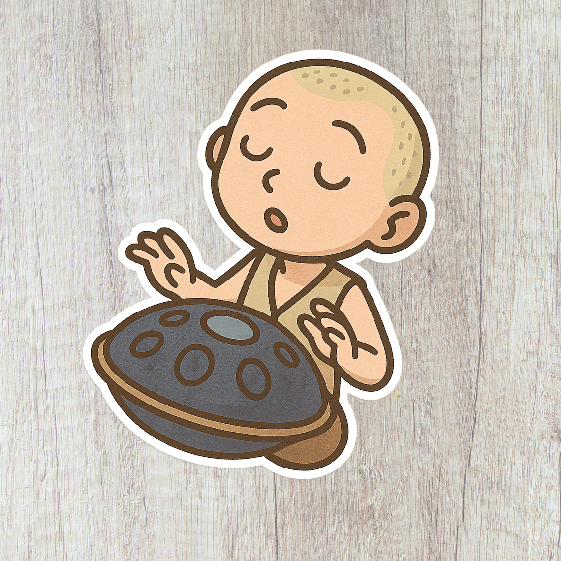 Zen Handpan Chibi Sticker – Matte – 70mm