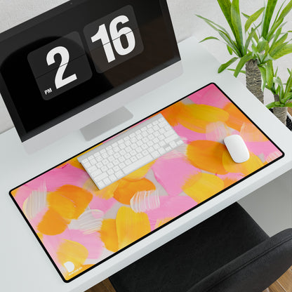 Pink & Yellow Paint Large Desk Mat & Mousepad | 800x400mm