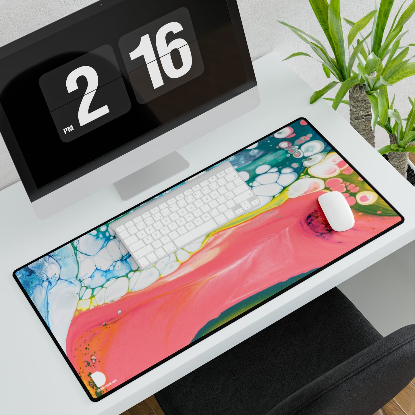 Colourful Oil Mix Large Desk Mat & Mousepad | 800x400mm