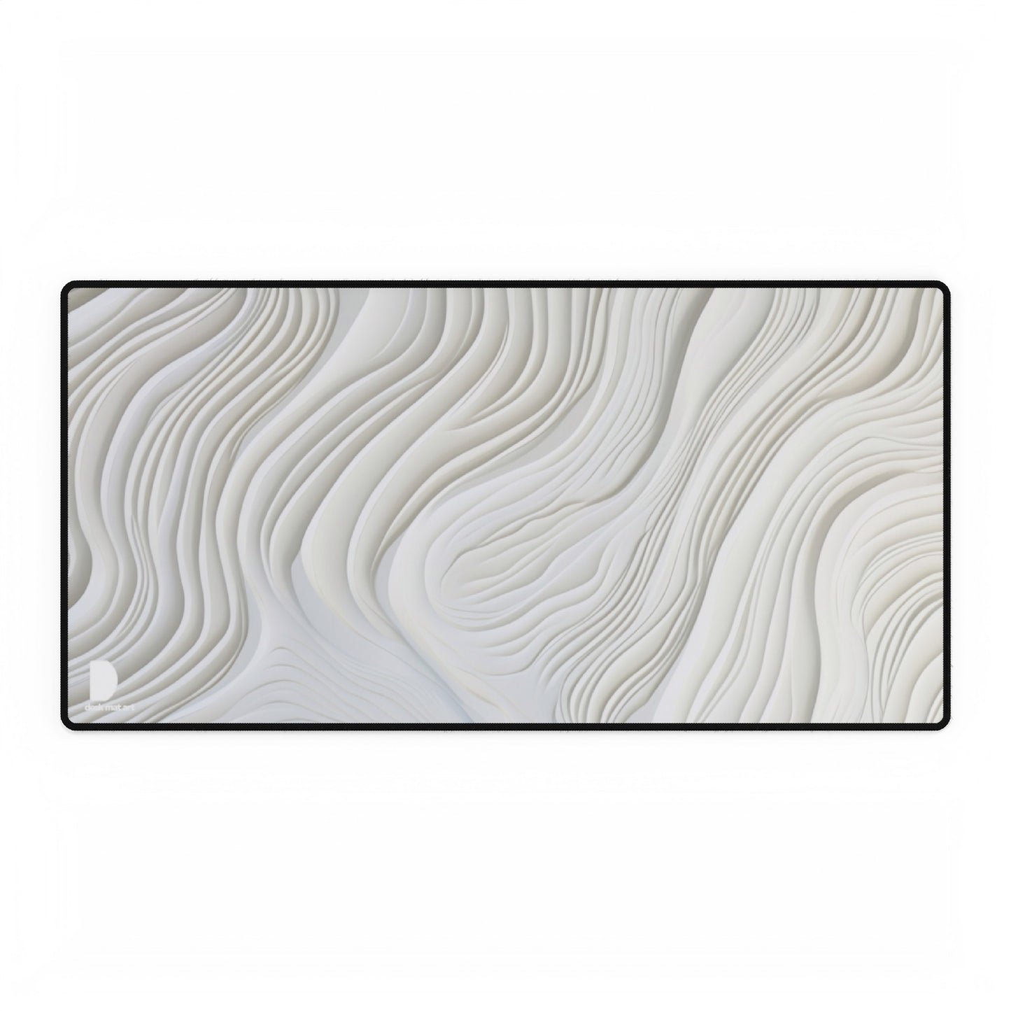 White Waves Large Desk Mat & Mousepad | 800x400mm