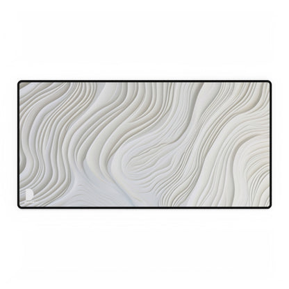 White Waves Large Desk Mat & Mousepad | 800x400mm