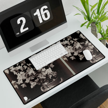 Flower study with Cologne pot, Charles Aubry Large Desk Mat & Mousepad | 800x400mm