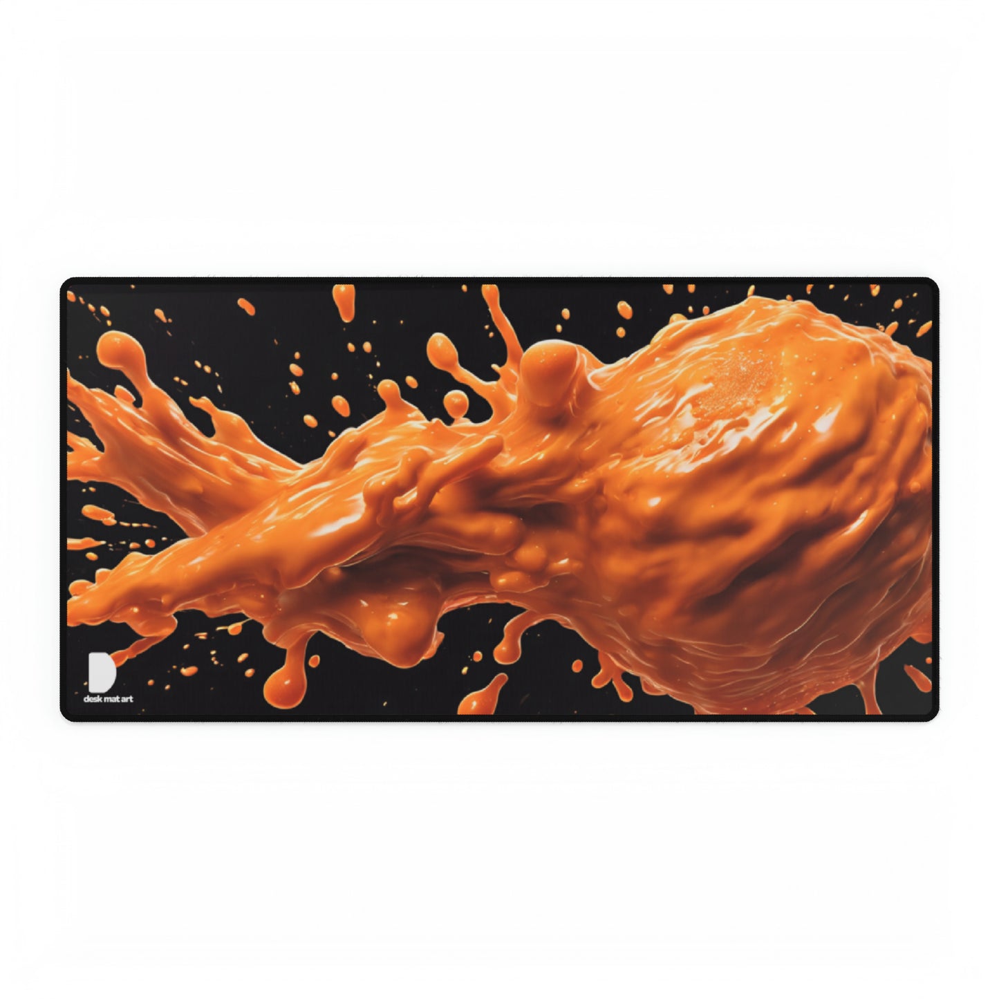 Orange Slime Explosion Large Desk Mat & Mousepad | 800x400mm