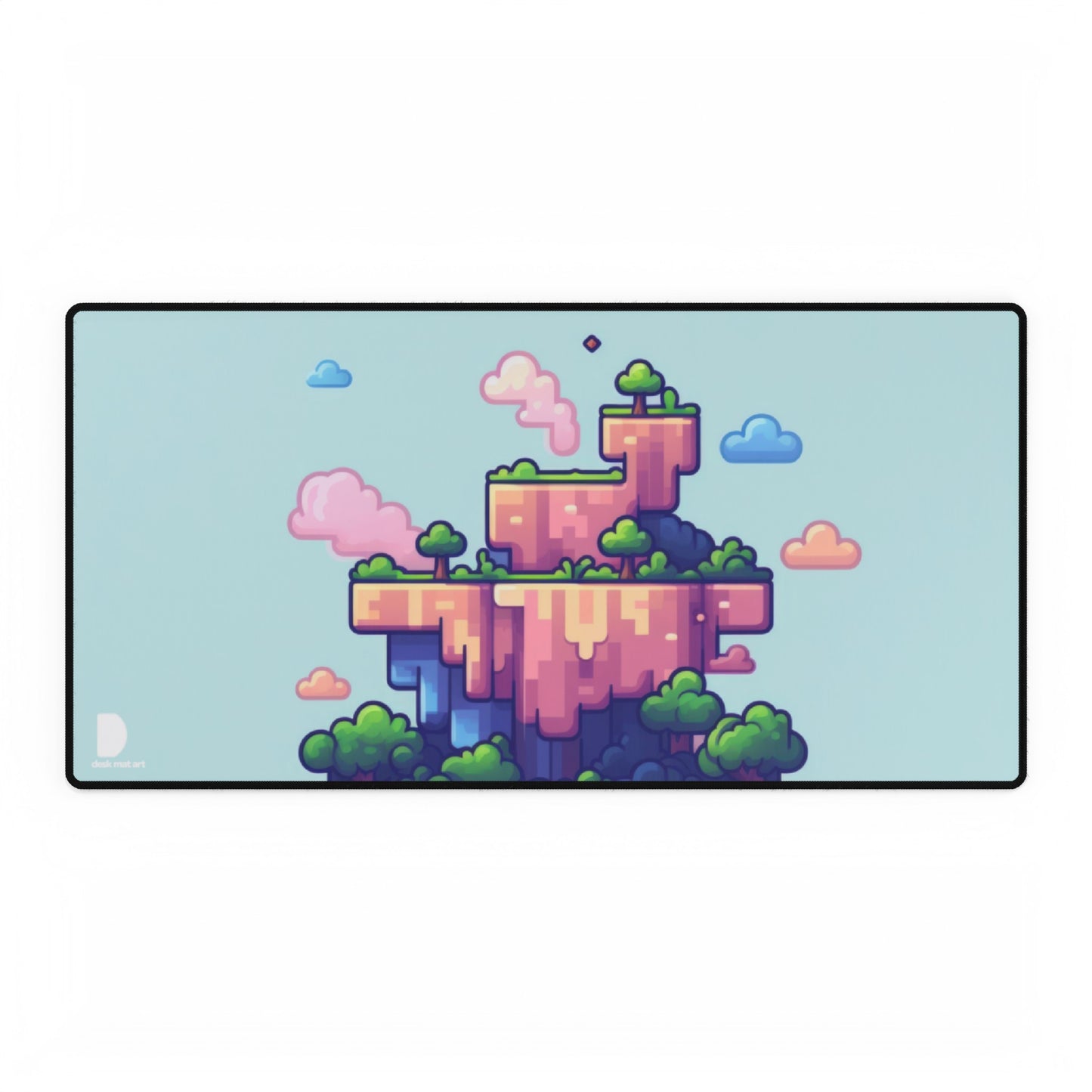 Pixel Art Floating Land Large Desk Mat & Mousepad | 800x400mm