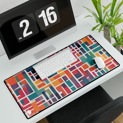 Vibrant Grid Pattern Large Desk Mat & Mousepad | 800x400mm