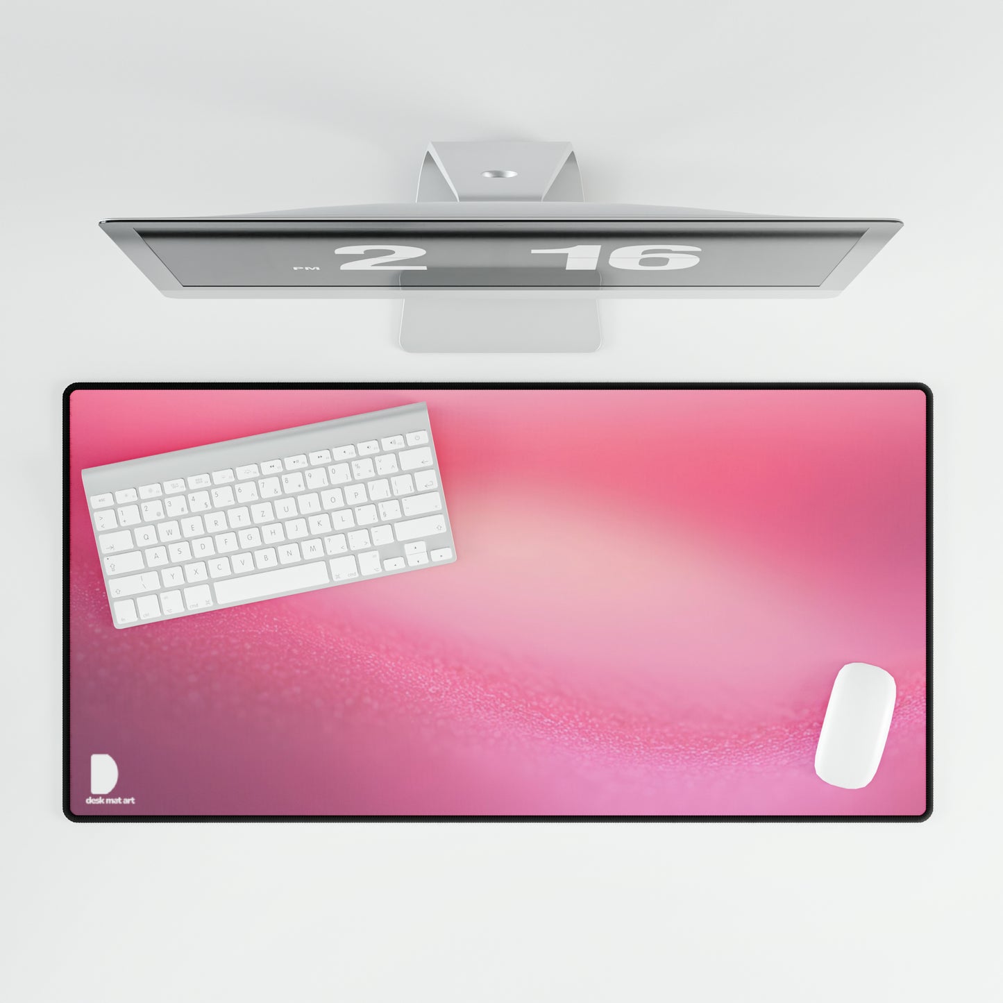 Soft Pink Gradient Large Desk Mat & Mousepad | 800x400mm