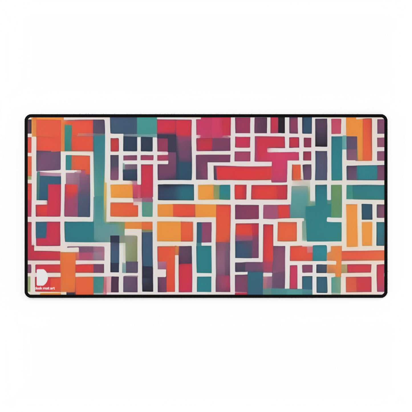 Vibrant Grid Pattern Large Desk Mat & Mousepad | 800x400mm