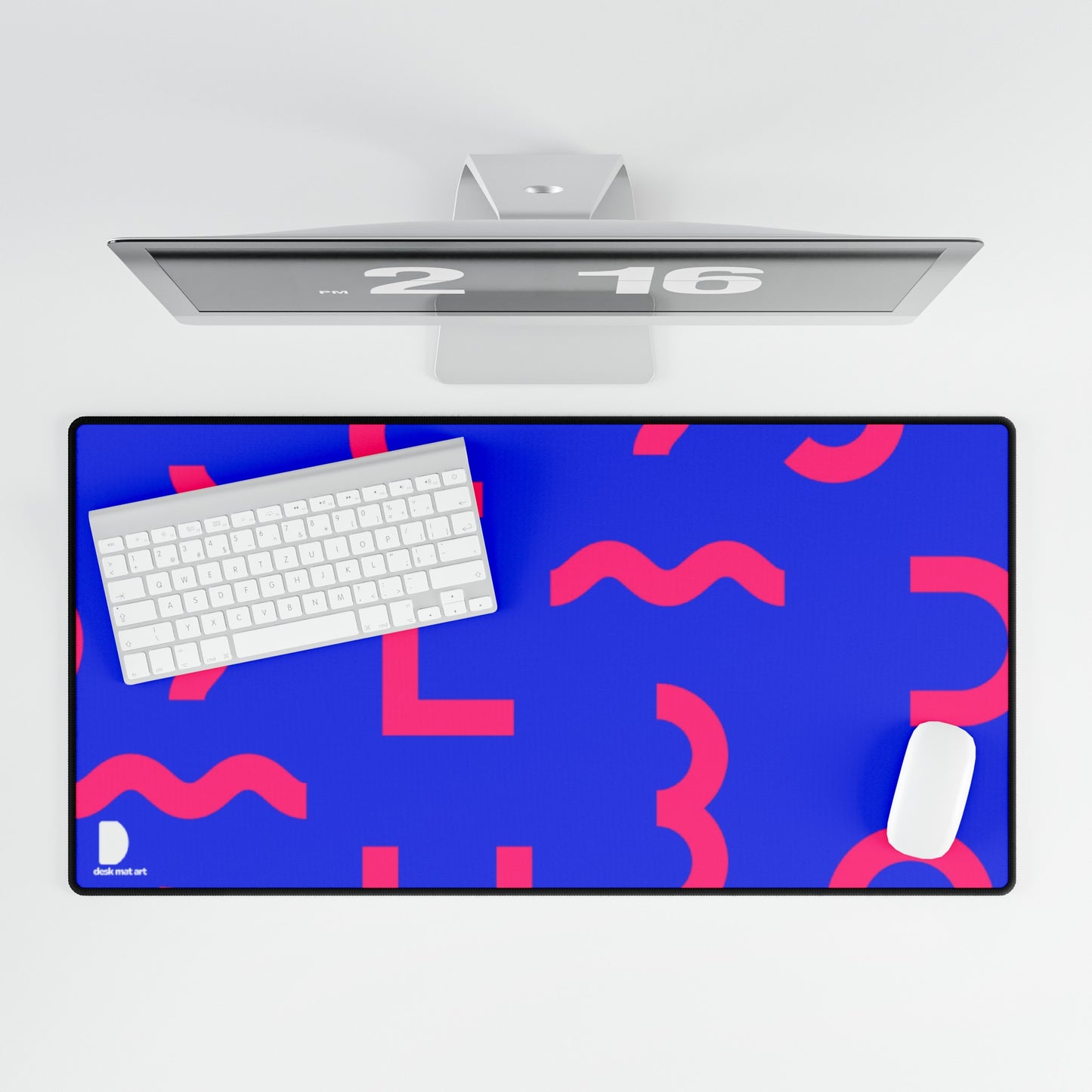 Pink Lines Large Desk Mat & Mousepad | 800x400mm