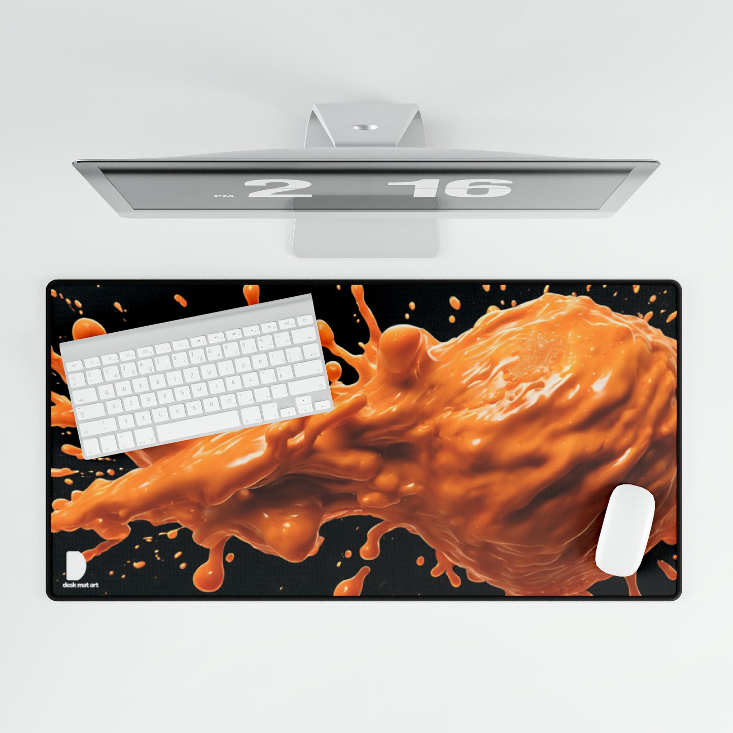 Orange Slime Explosion Large Desk Mat & Mousepad | 800x400mm