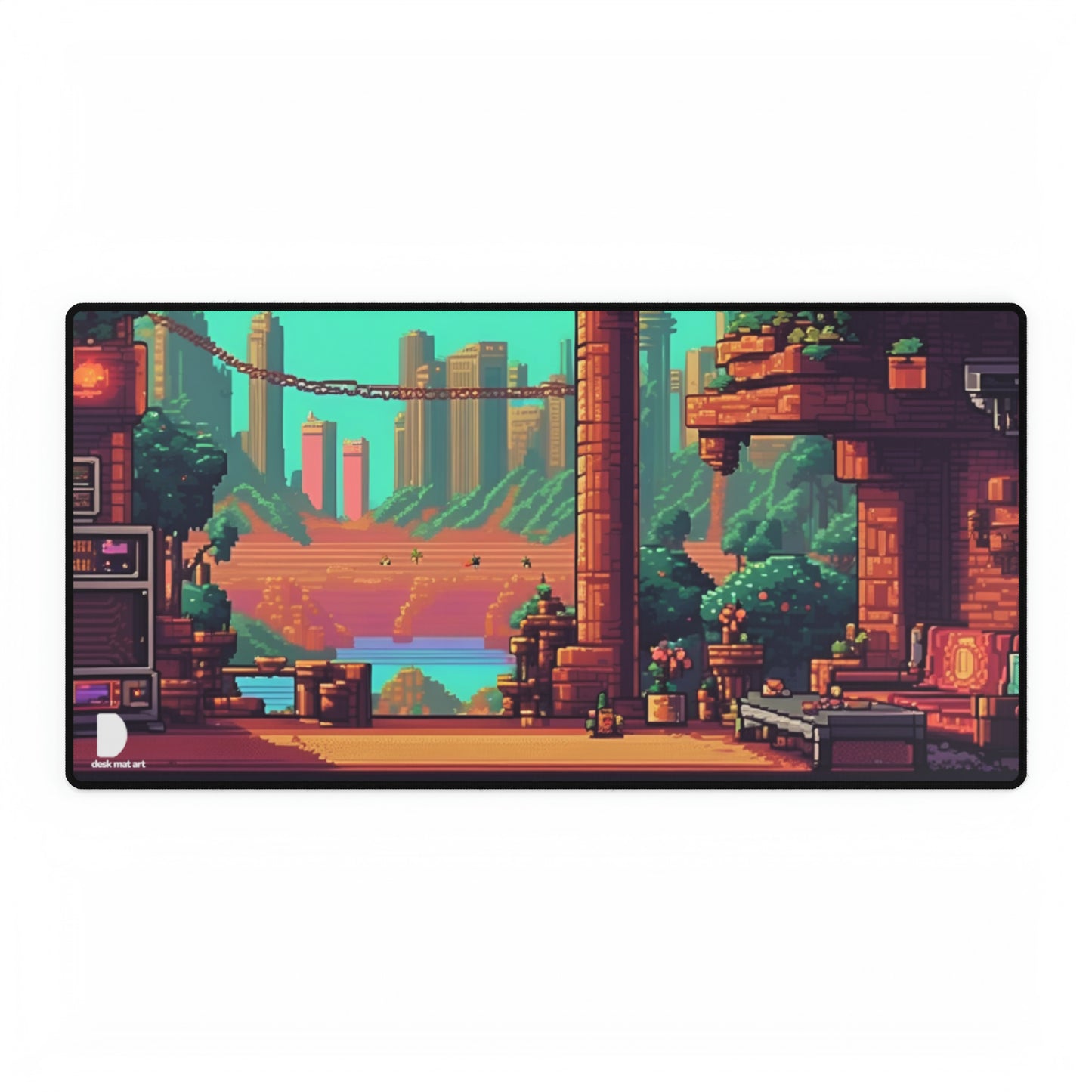 Retro Pixel Art Large Desk Mat & Mousepad | 800x400mm