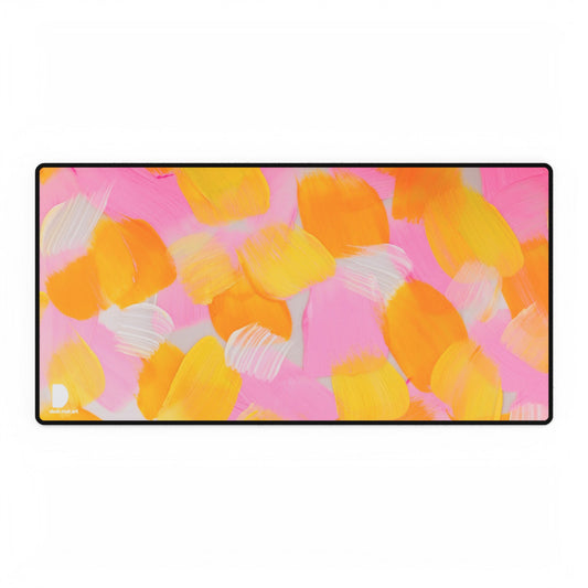 Pink & Yellow Paint Large Desk Mat & Mousepad | 800x400mm