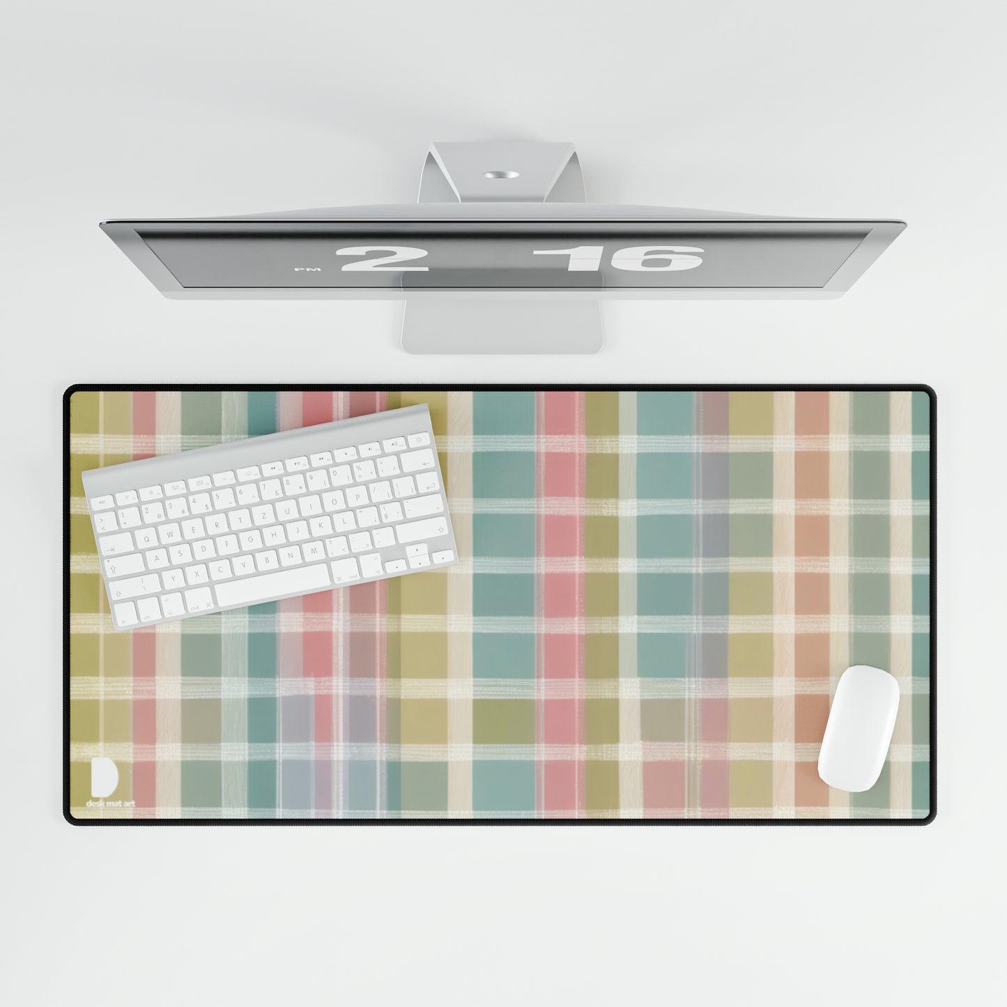 Checkered Pastel Large Desk Mat & Mousepad | 800x400mm