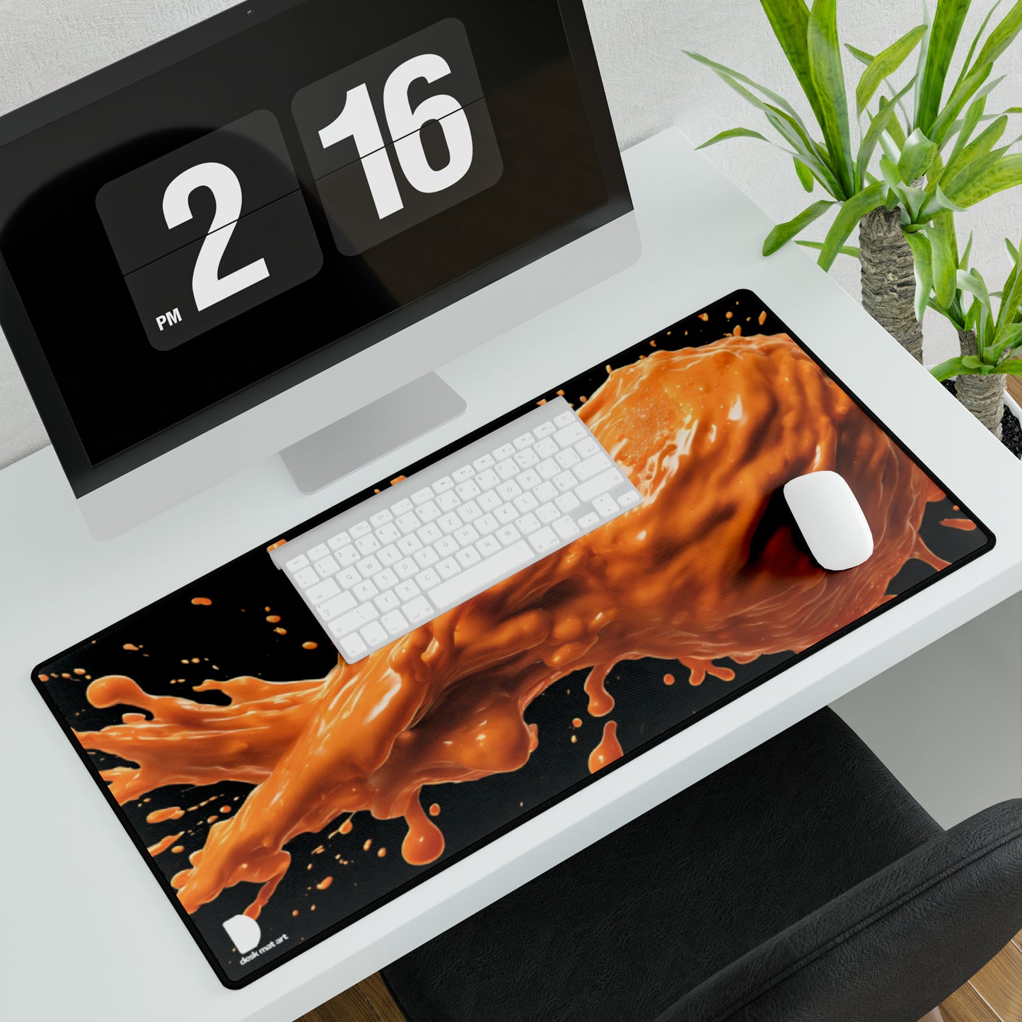 Orange Slime Explosion Large Desk Mat & Mousepad | 800x400mm