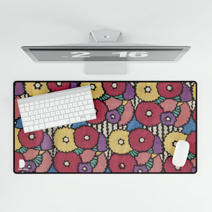 Steel with printed side, Strohblume design, Wiener Werkstätte Large Desk Mat & Mousepad | 800x400mm