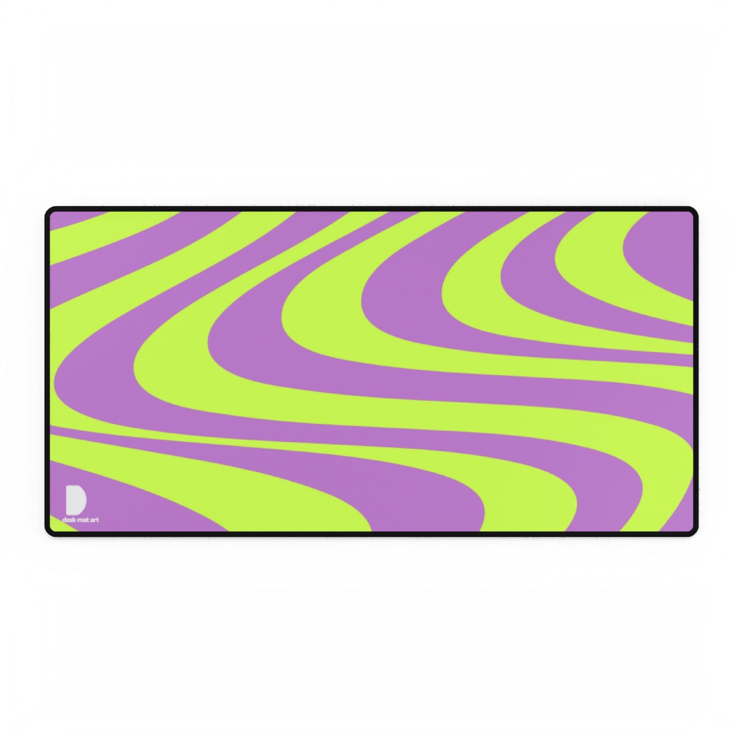 Green & Purple Waves Large Desk Mat & Mousepad | 800x400mm