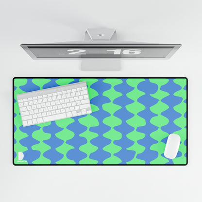 Soft Green & Blue Abstract Pattern Large Desk Mat & Mousepad | 800x400mm