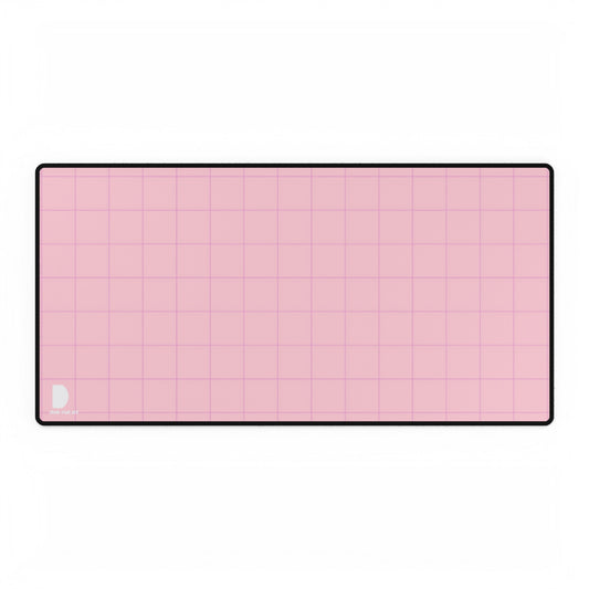 Pink Grid Large Desk Mat & Mousepad | 800x400mm