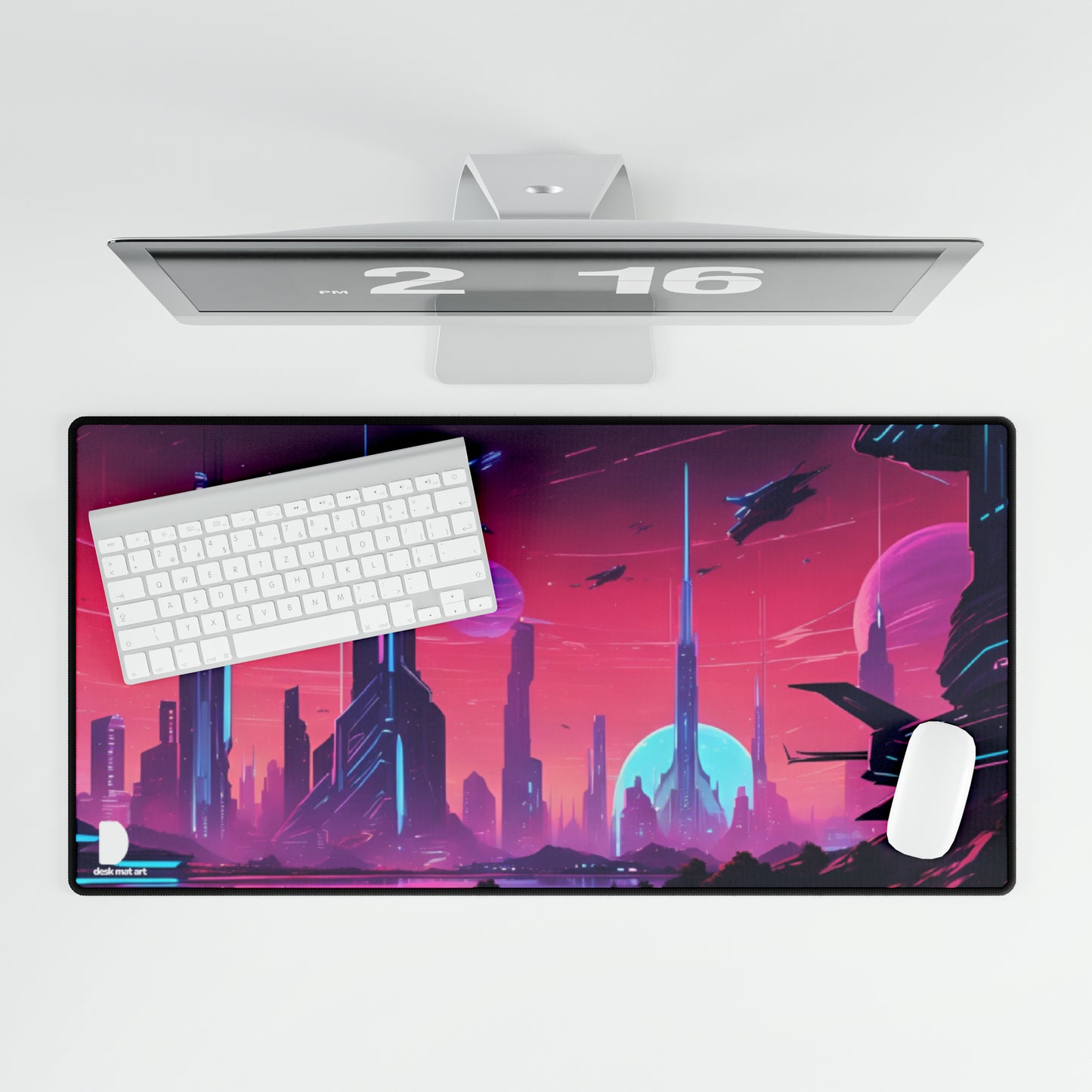 Futuristic City Large Desk Mat & Mousepad | 800x400mm