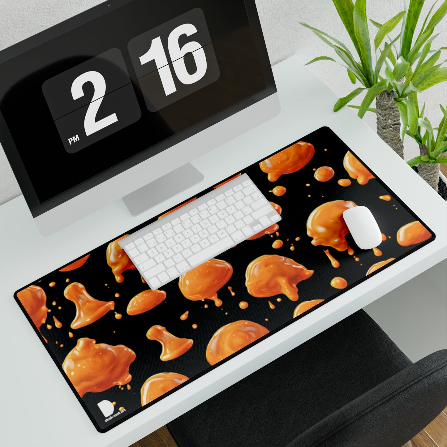 Orange Slime Balls Large Desk Mat & Mousepad | 800x400mm