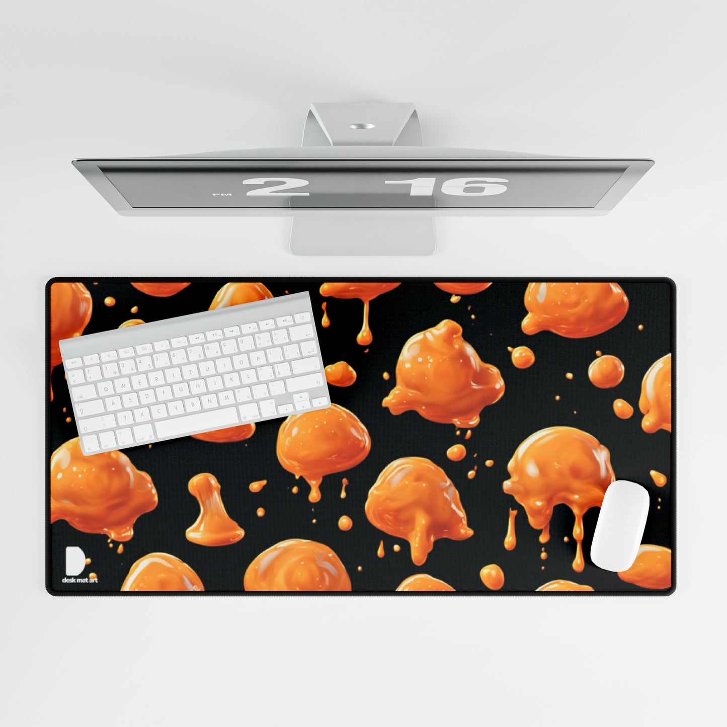 Orange Slime Balls Large Desk Mat & Mousepad | 800x400mm