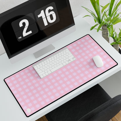 Pink Checkers Large Desk Mat & Mousepad | 800x400mm