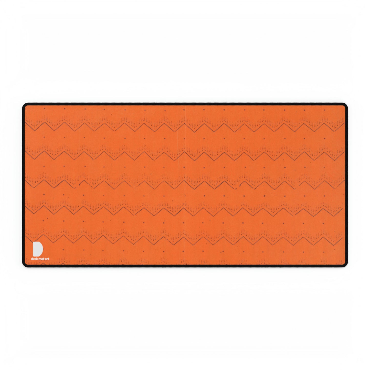 Stripe pattern of zigzag lines and dots Large Desk Mat & Mousepad | 800x400mm