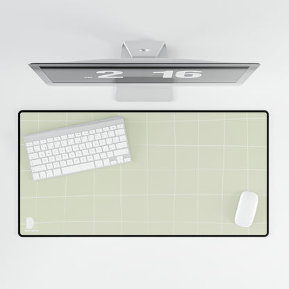 Sage Grid Large Desk Mat & Mousepad | 800x400mm