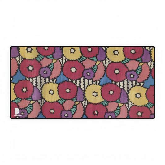 Steel with printed side, Strohblume design, Wiener Werkstätte Large Desk Mat & Mousepad | 800x400mm