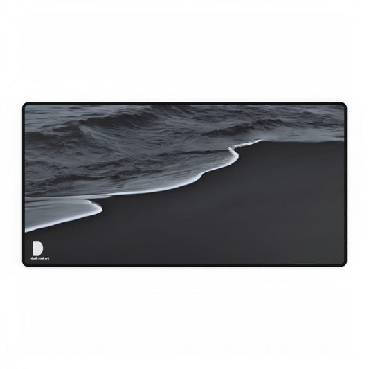 Black Beach Large Desk Mat & Mousepad | 800x400mm