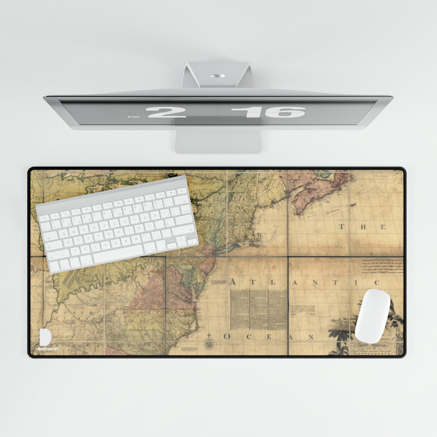 Old Map of North America Large Desk Mat & Mousepad | 800x400mm