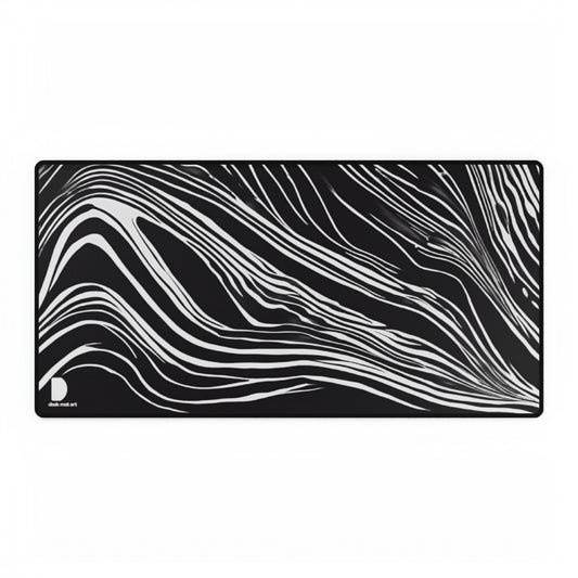 Black Lines Large Desk Mat & Mousepad | 800x400mm