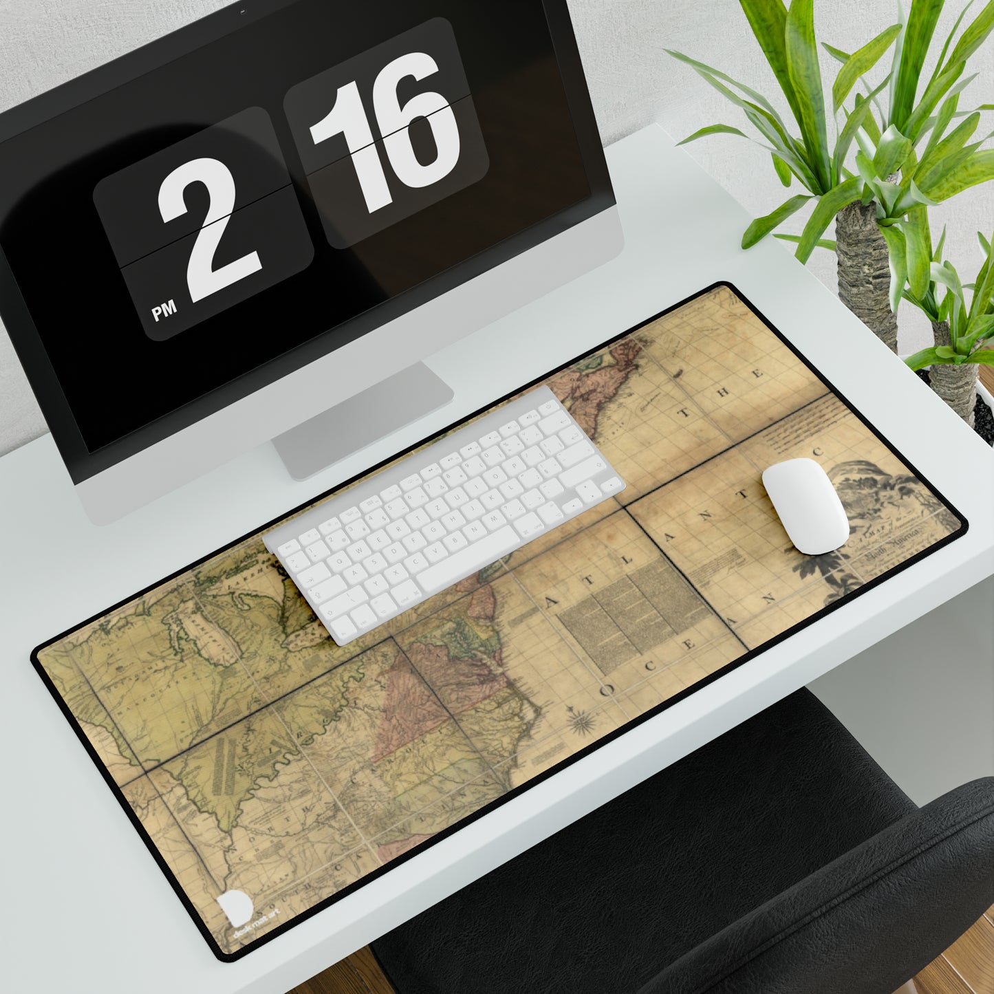 Old Map of North America Large Desk Mat & Mousepad | 800x400mm