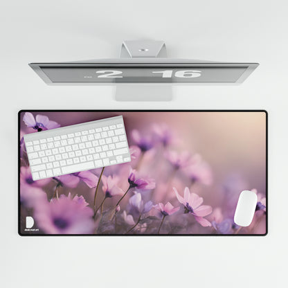 Violet and Pink Flowers Large Desk Mat & Mousepad | 800x400mm