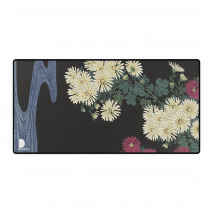 Chrysanthemums and Running Water, Ohara Koson Large Desk Mat & Mousepad | 800x400mm