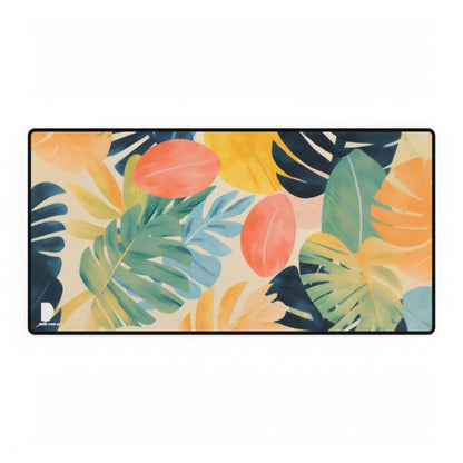 Pastel Leaves Large Desk Mat & Mousepad | 800x400mm