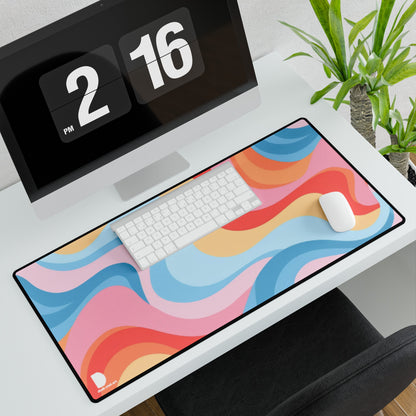 70's Wave & Twirls Large Desk Mat & Mousepad | 800x400mm