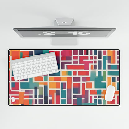 Vibrant Grid Pattern Large Desk Mat & Mousepad | 800x400mm