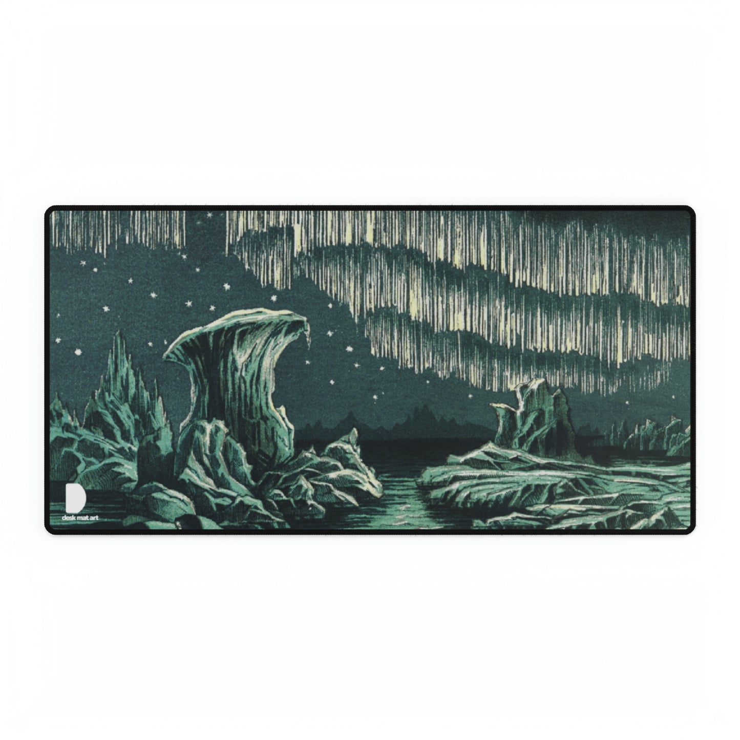 Aurora Borealis in High Latitudes, William MacKenzie’s National Encyclopedia (1891) Large Desk Mat & Mousepad | 800x400mm