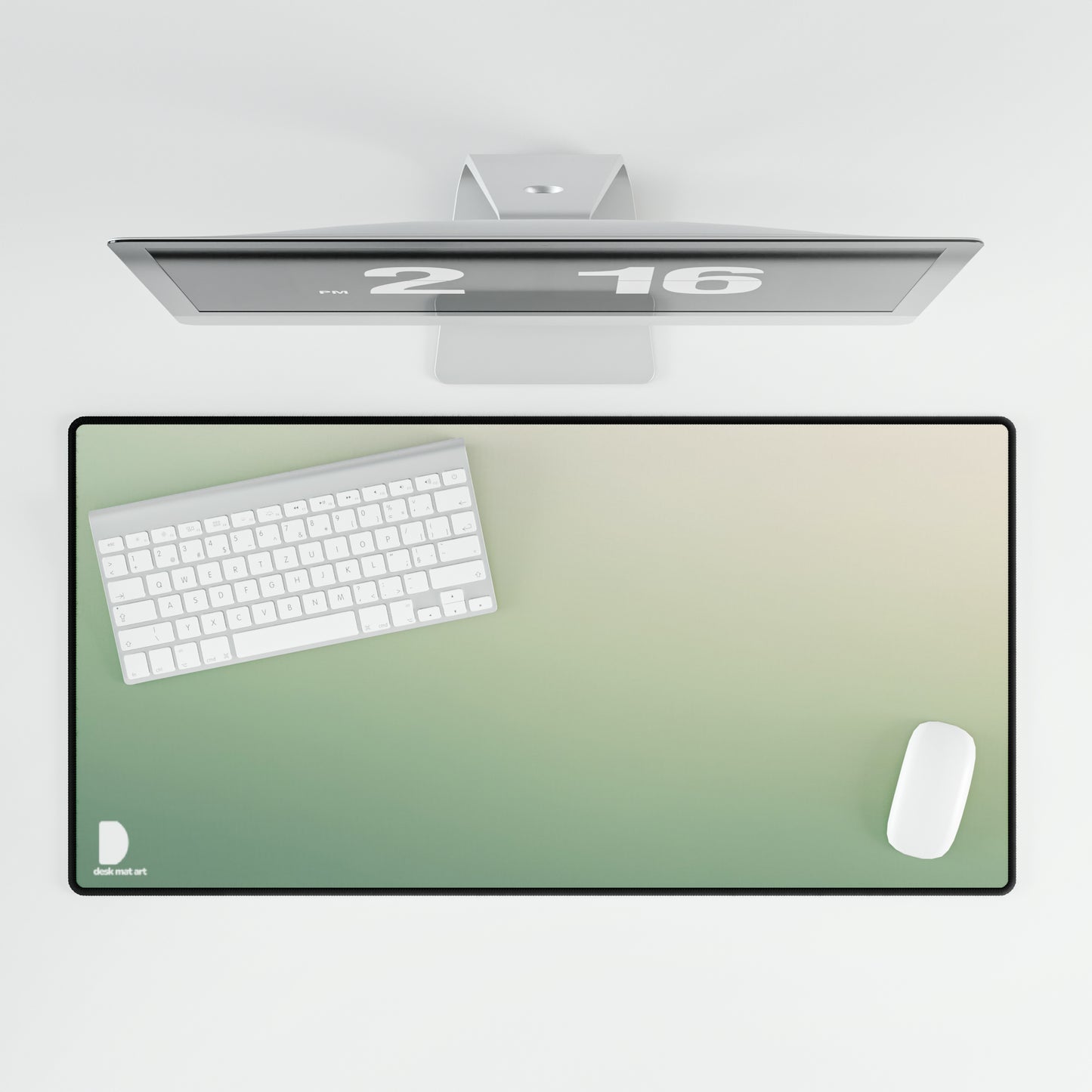 Soft Green Gradient Large Desk Mat & Mousepad | 800x400mm