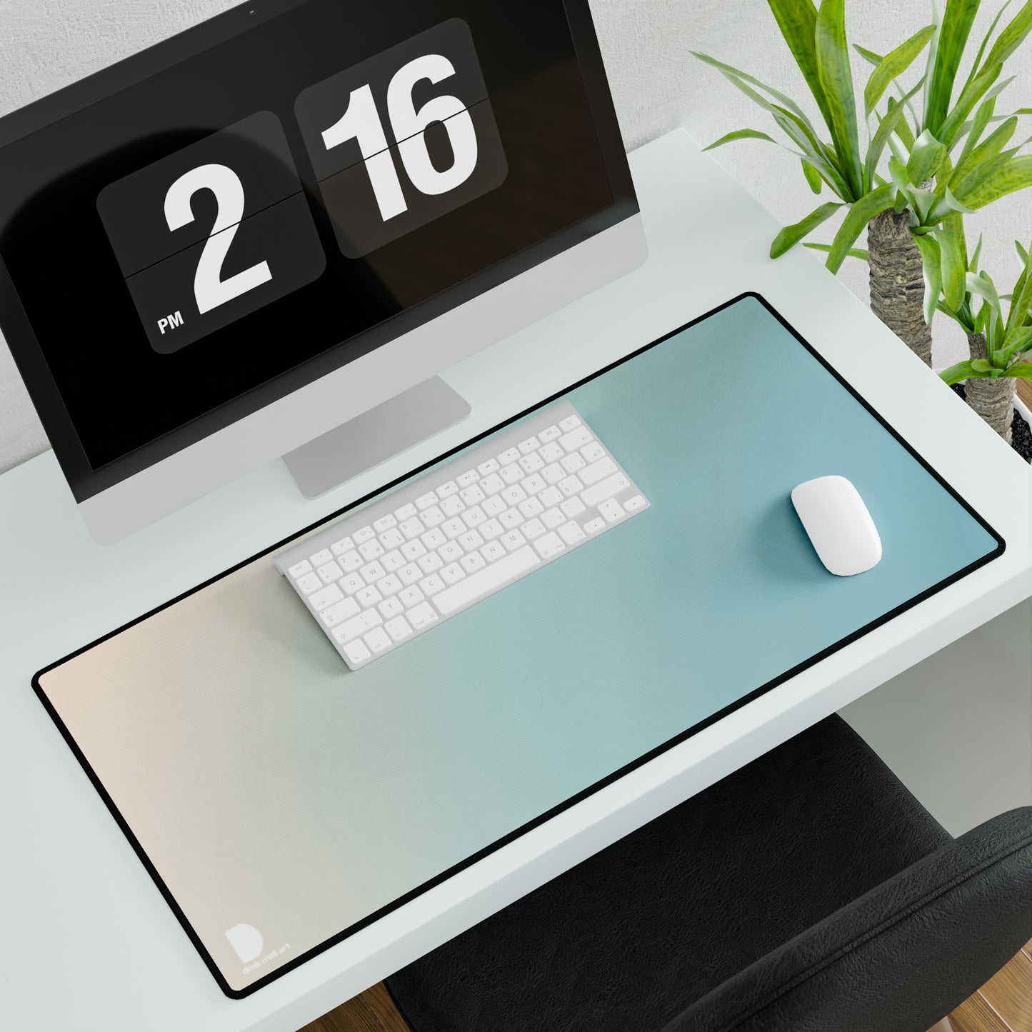 Light Blue Gradient Large Desk Mat & Mousepad | 800x400mm