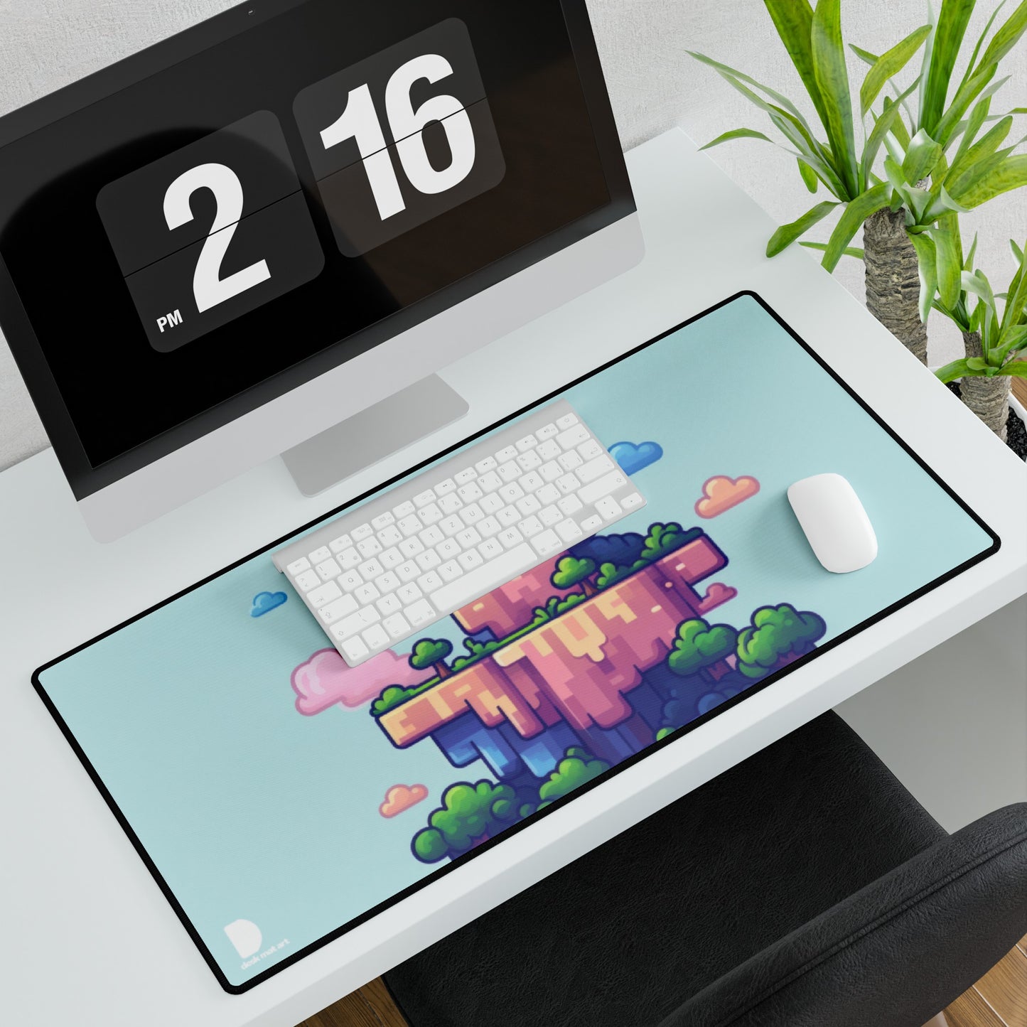 Pixel Art Floating Land Large Desk Mat & Mousepad | 800x400mm