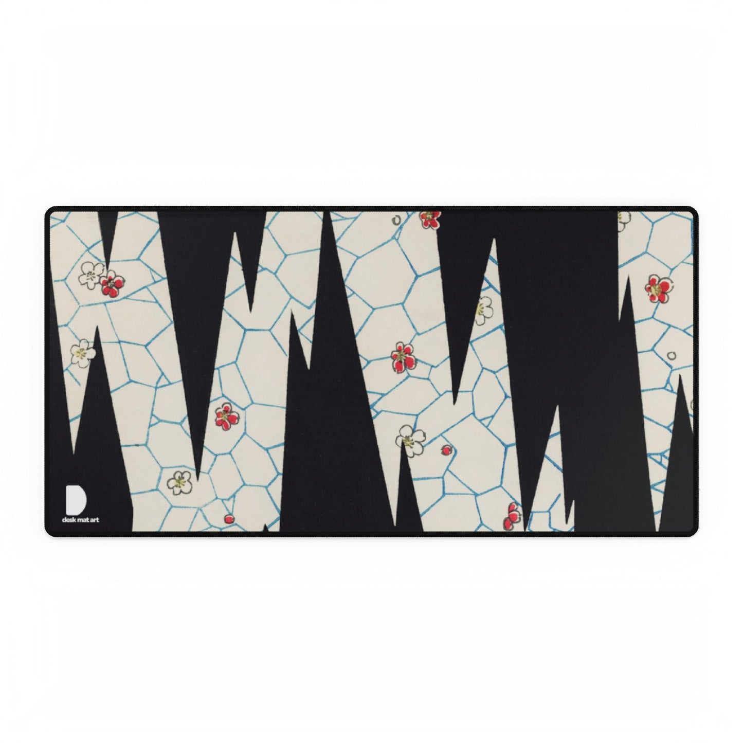 Flowers on a footpath, Shin Bijutsukai Large Desk Mat & Mousepad | 800x400mm