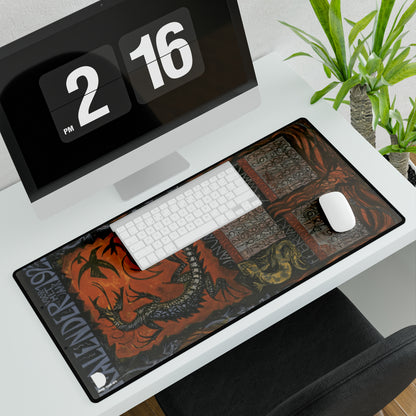 Calendar sheet for January to March 1923, Leo Visser Large Desk Mat & Mousepad | 800x400mm