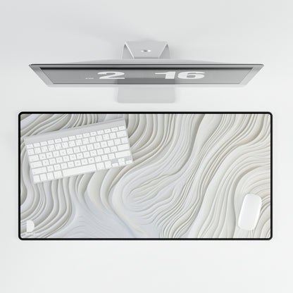 White Waves Large Desk Mat & Mousepad | 800x400mm