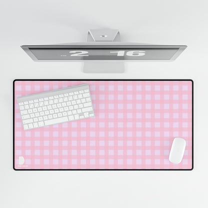 Pink Checkers Large Desk Mat & Mousepad | 800x400mm