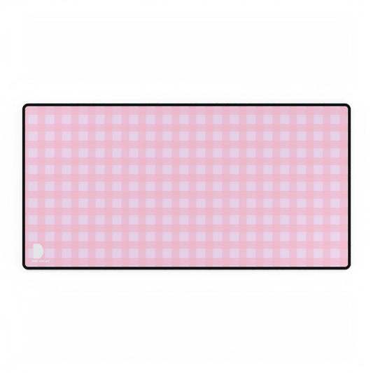 Pink Checkers Large Desk Mat & Mousepad | 800x400mm