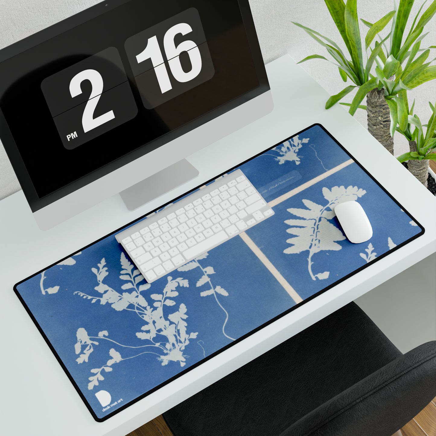 Sea-striped Fern, Anna Atkins Large Desk Mat & Mousepad | 800x400mm